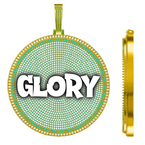 CUSTOM LETTER NECKLACE 3D BIG DISC sold by The GUU Shop