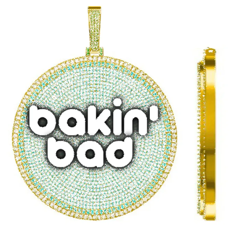 CUSTOM LETTER NECKLACE 3D BIG DISC sold by The GUU Shop