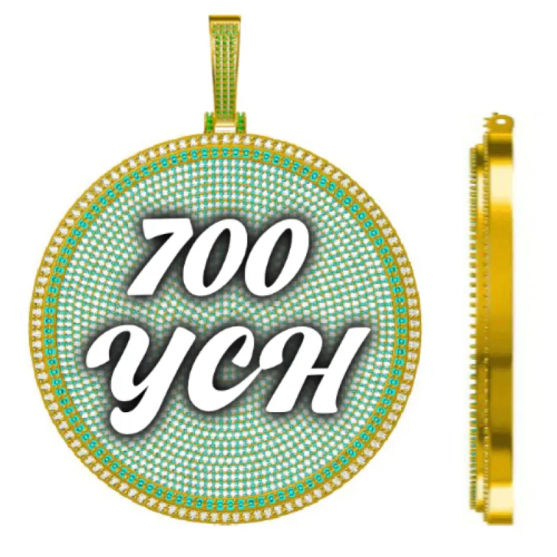 CUSTOM LETTER NECKLACE 3D BIG DISC sold by The GUU Shop