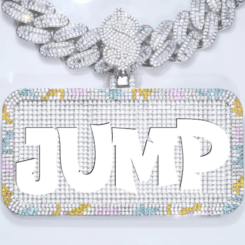 CUSTOM LETTER NECKLACE 3D COLORFUL SQUARE sold by The GUU Shop