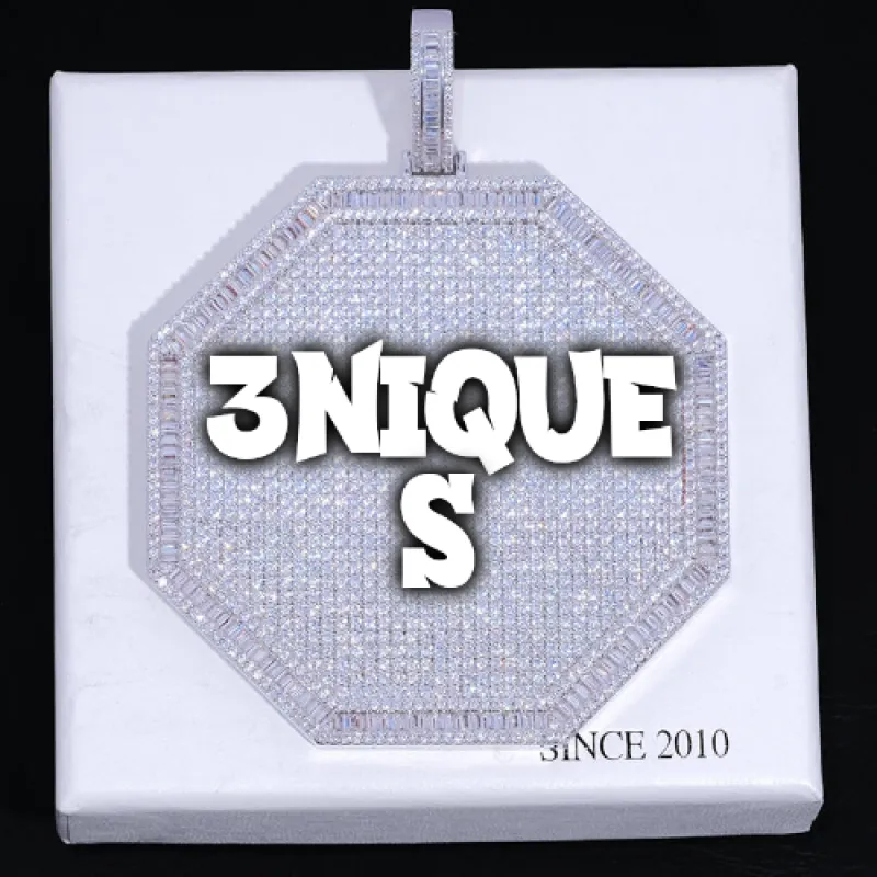 CUSTOM LETTER NECKLACE 3D BIG OCTAGON sold by The GUU Shop