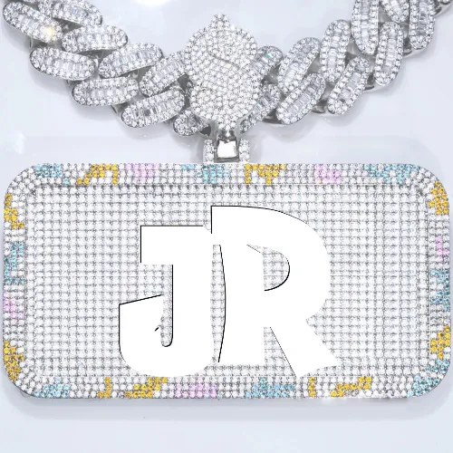 CUSTOM LETTER NECKLACE 3D COLORFUL SQUARE sold by The GUU Shop