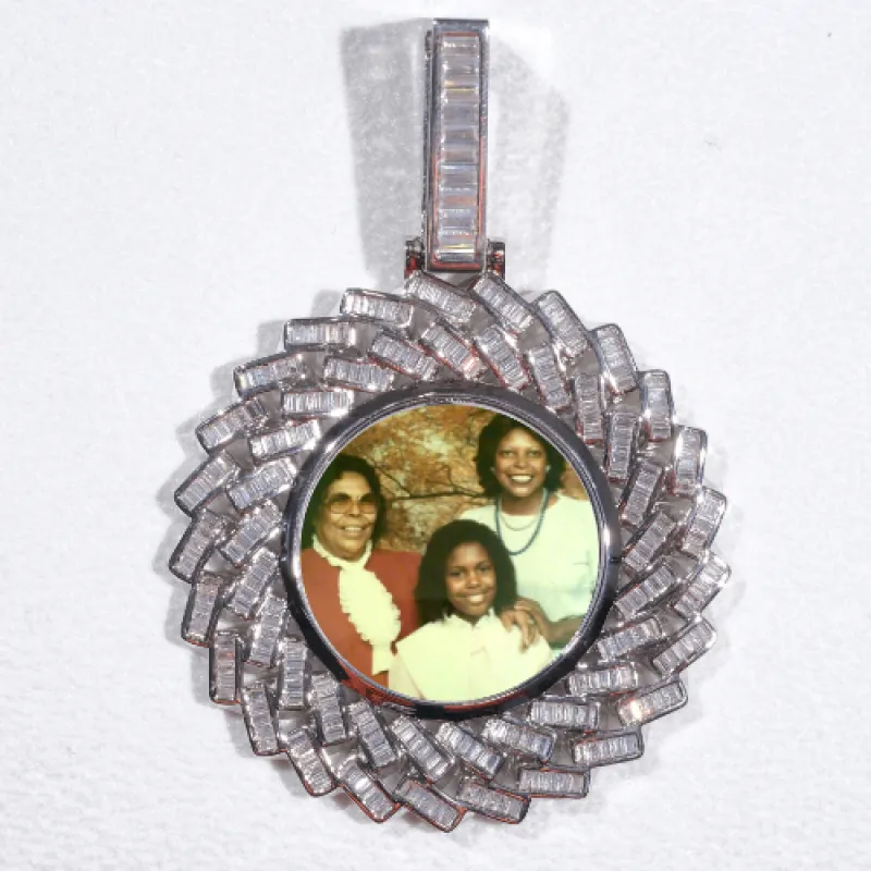 Large 3D Baguette Custom Picture Pendant sold by The GUU Shop