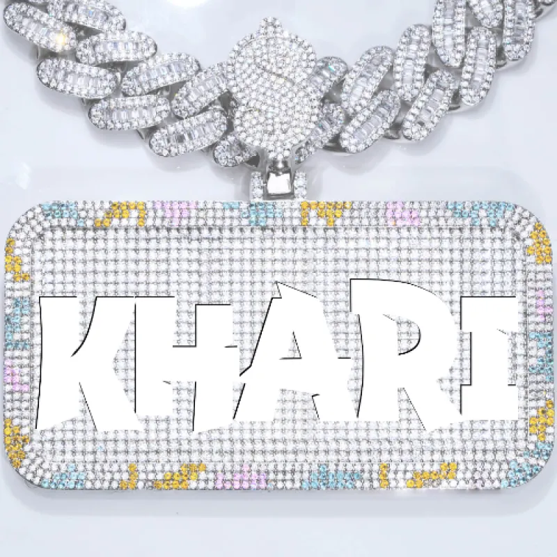 CUSTOM LETTER NECKLACE 3D COLORFUL SQUARE sold by The GUU Shop