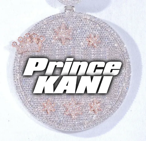 CUSTOM LETTER NECKLACE 3D BIG CROWN DISC sold by The GUU Shop