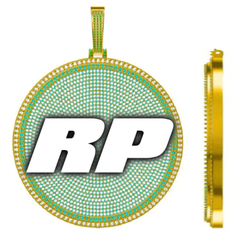 CUSTOM LETTER NECKLACE 3D BIG DISC sold by The GUU Shop