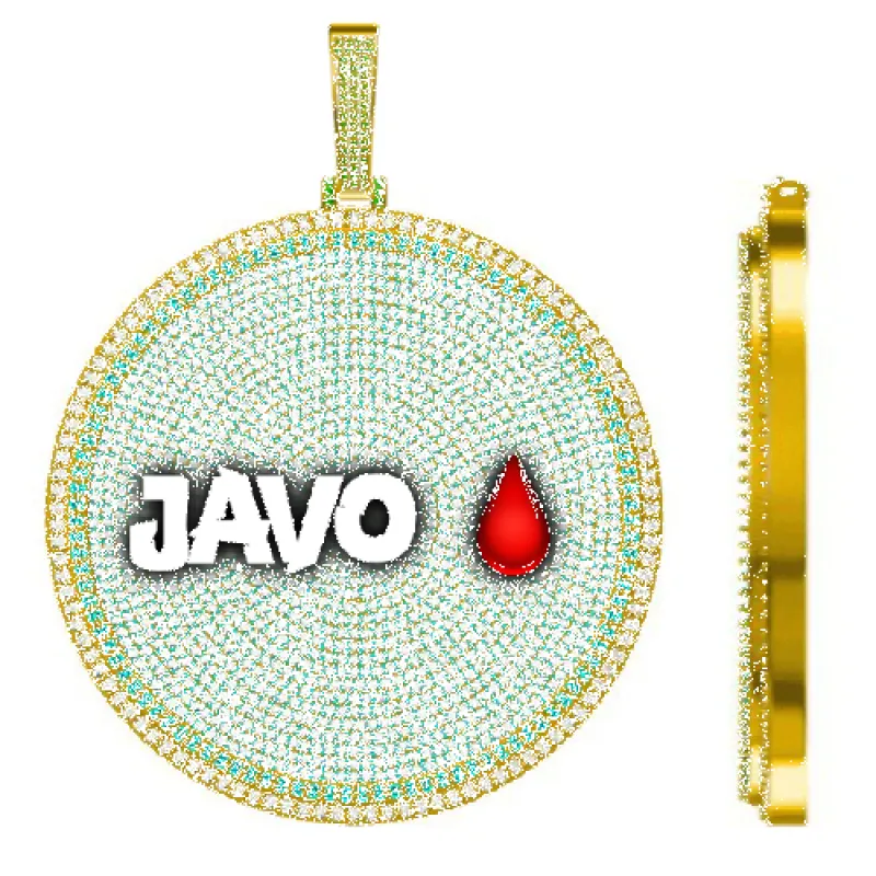 CUSTOM LETTER NECKLACE 3D BIG DISC sold by The GUU Shop