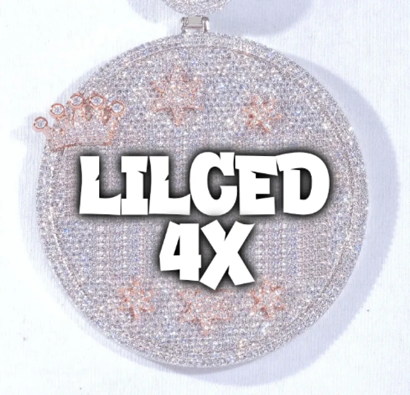 CUSTOM LETTER NECKLACE 3D BIG CROWN DISC sold by The GUU Shop
