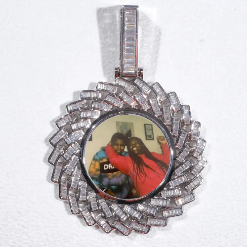 Large 3D Baguette Custom Picture Pendant sold by The GUU Shop
