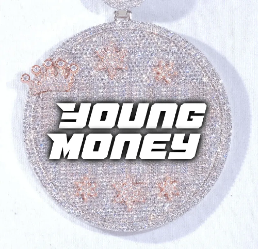 CUSTOM LETTER NECKLACE 3D BIG CROWN DISC sold by The GUU Shop