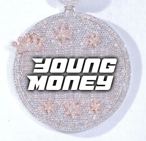 CUSTOM LETTER NECKLACE 3D BIG CROWN DISC sold by The GUU Shop