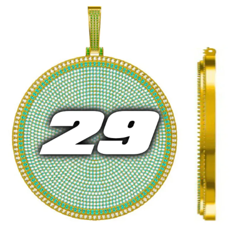 CUSTOM LETTER NECKLACE 3D BIG DISC sold by The GUU Shop