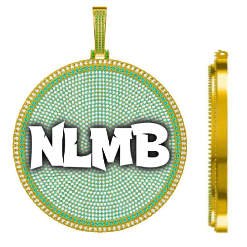 CUSTOM LETTER NECKLACE 3D BIG DISC sold by The GUU Shop