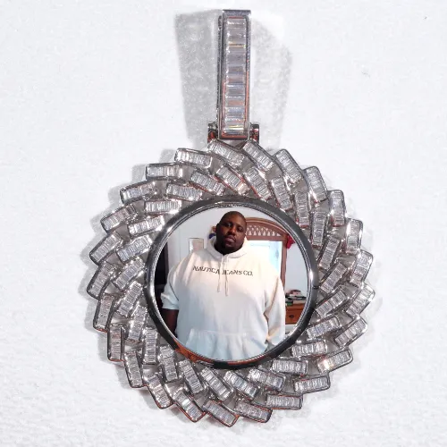 Large 3D Baguette Custom Picture Pendant sold by The GUU Shop