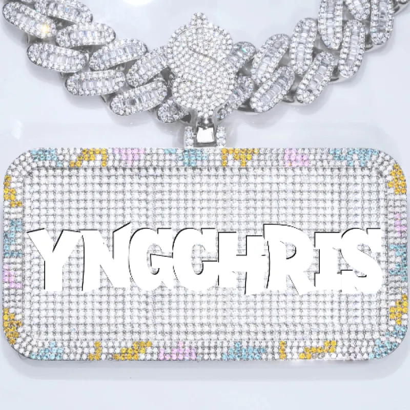 CUSTOM LETTER NECKLACE 3D COLORFUL SQUARE sold by The GUU Shop