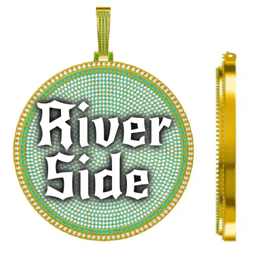 CUSTOM LETTER NECKLACE 3D BIG DISC sold by The GUU Shop