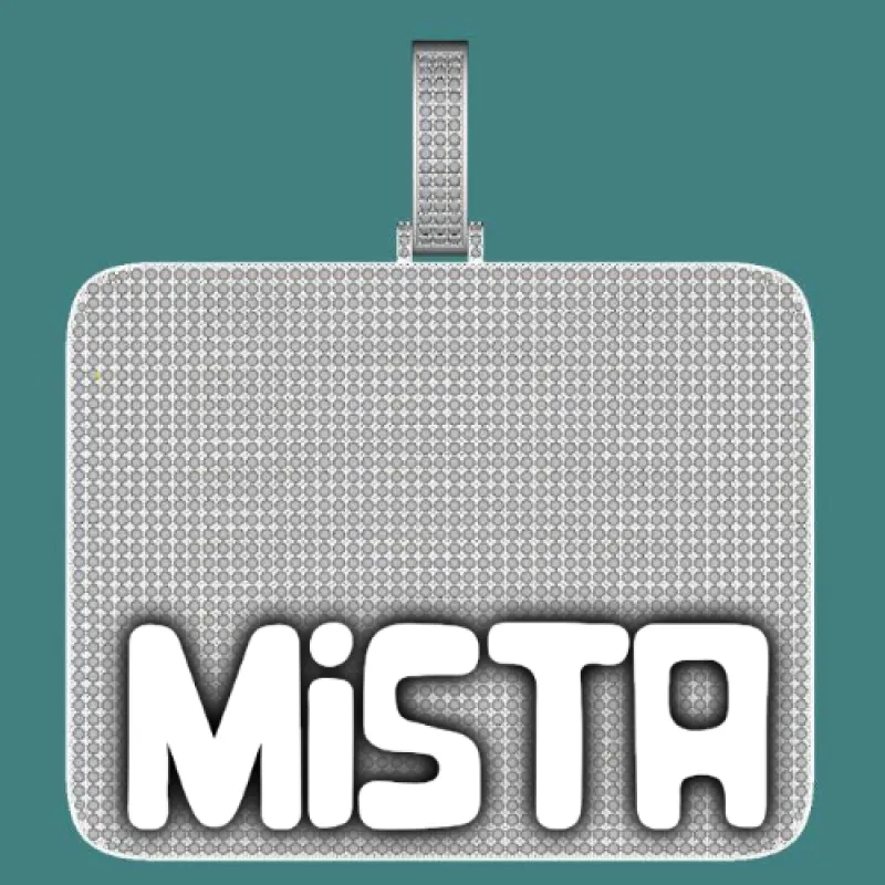 CUSTOM LETTER NECKLACE 3D BIG SQUARE sold by The GUU Shop