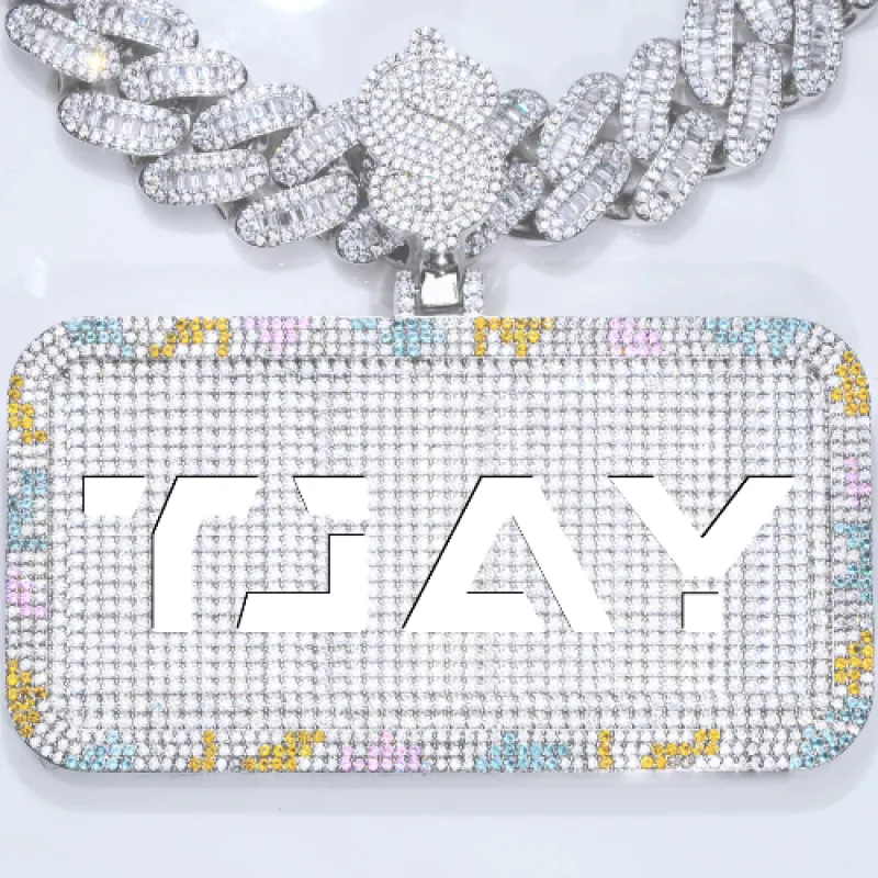 CUSTOM LETTER NECKLACE 3D COLORFUL SQUARE made by The GUU Shop