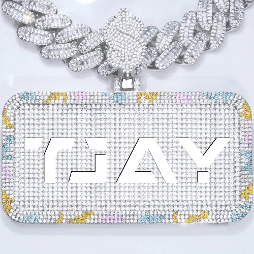 CUSTOM LETTER NECKLACE 3D COLORFUL SQUARE sold by The GUU Shop