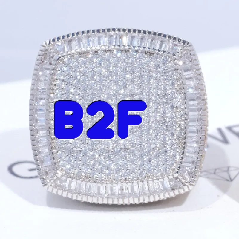 CUSTOM LETTER 3D ICED RING sold by The GUU Shop