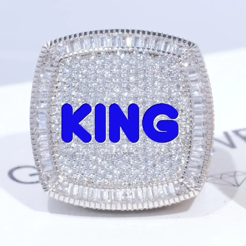 CUSTOM LETTER 3D ICED RING sold by The GUU Shop