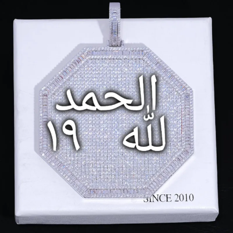 CUSTOM LETTER NECKLACE 3D BIG OCTAGON sold by The GUU Shop