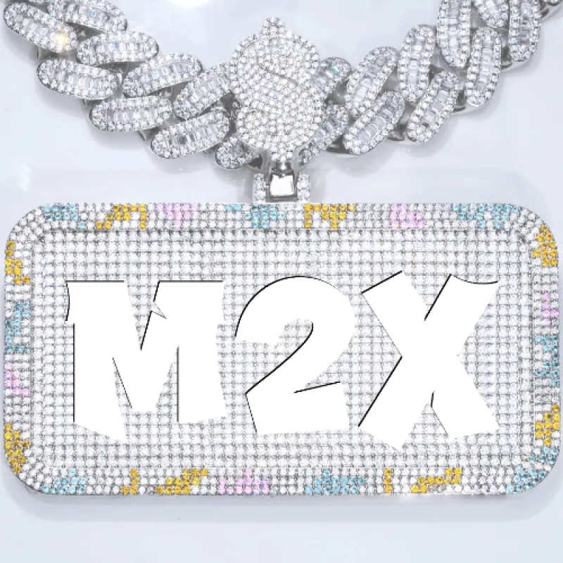 CUSTOM LETTER NECKLACE 3D COLORFUL SQUARE sold by The GUU Shop