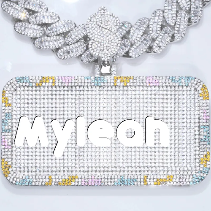 CUSTOM LETTER NECKLACE 3D COLORFUL SQUARE sold by The GUU Shop