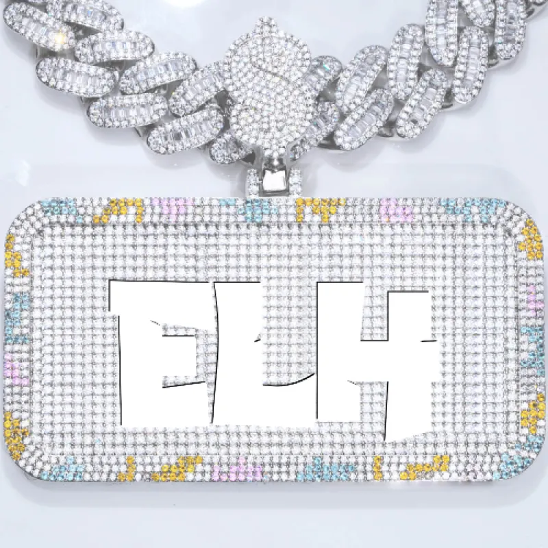 CUSTOM LETTER NECKLACE 3D COLORFUL SQUARE sold by The GUU Shop