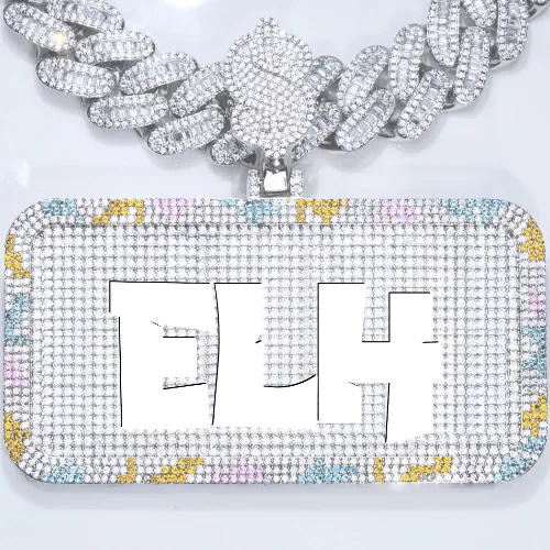 CUSTOM LETTER NECKLACE 3D COLORFUL SQUARE sold by The GUU Shop