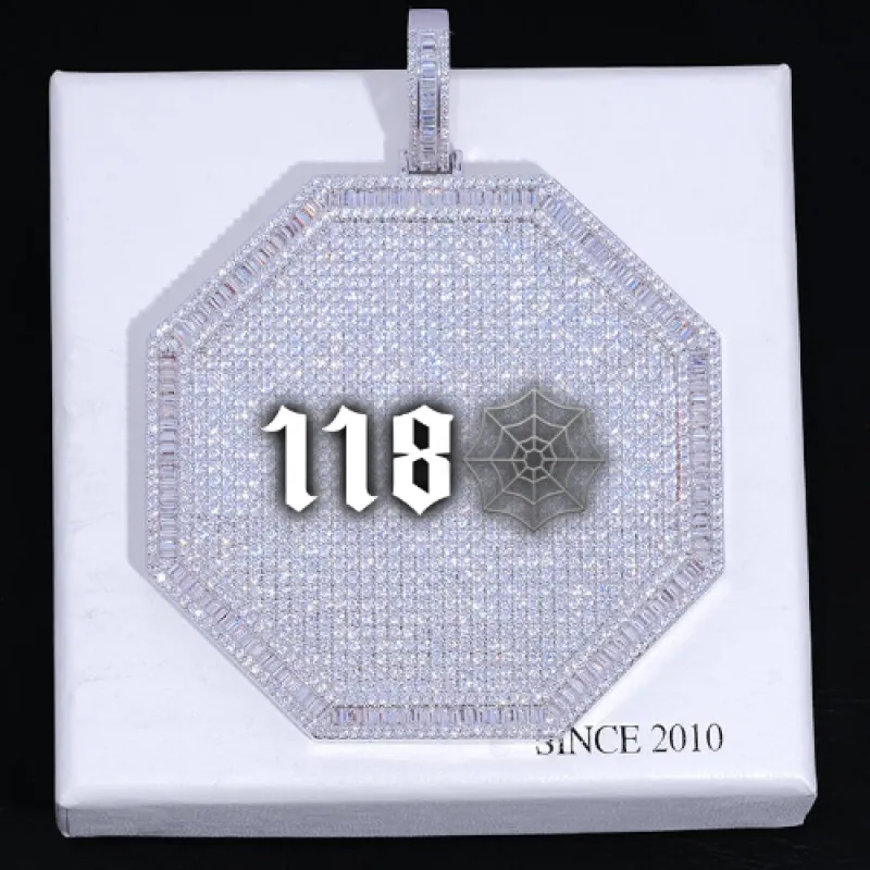 CUSTOM LETTER NECKLACE 3D BIG OCTAGON sold by The GUU Shop