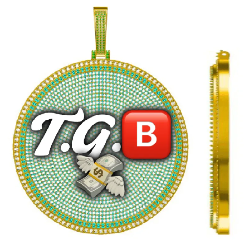 CUSTOM LETTER NECKLACE 3D BIG DISC sold by The GUU Shop