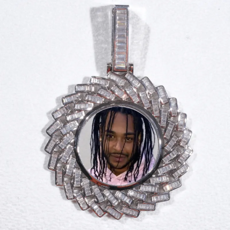 Large 3D Baguette Custom Picture Pendant sold by The GUU Shop