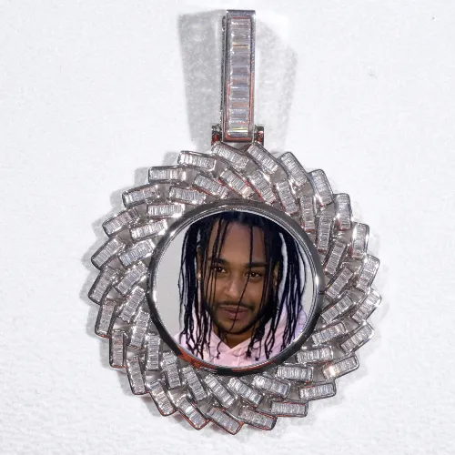 Large 3D Baguette Custom Picture Pendant sold by The GUU Shop