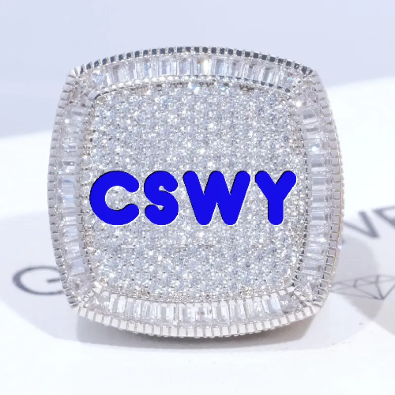 CUSTOM LETTER 3D ICED RING sold by The GUU Shop