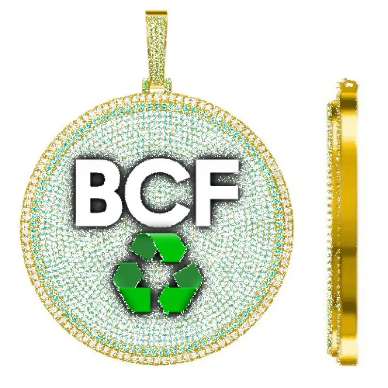 CUSTOM LETTER NECKLACE 3D BIG DISC sold by The GUU Shop