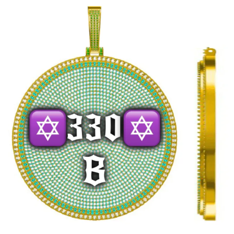 CUSTOM LETTER NECKLACE 3D BIG DISC sold by The GUU Shop