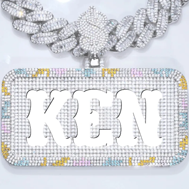 CUSTOM LETTER NECKLACE 3D COLORFUL SQUARE sold by The GUU Shop