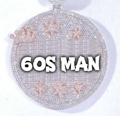 CUSTOM LETTER NECKLACE 3D BIG CROWN DISC sold by The GUU Shop