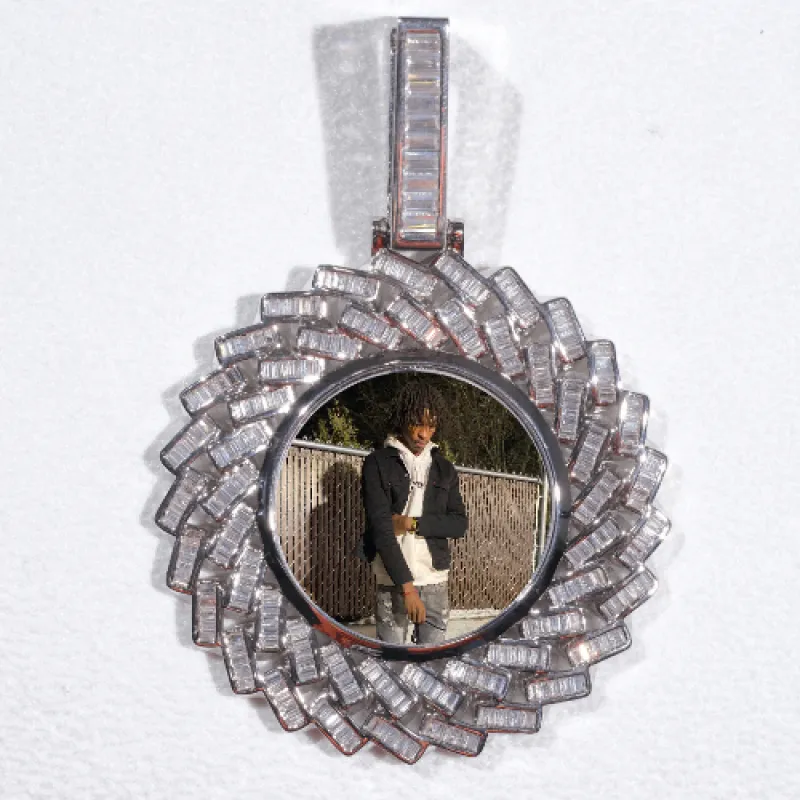 Large 3D Baguette Custom Picture Pendant sold by The GUU Shop