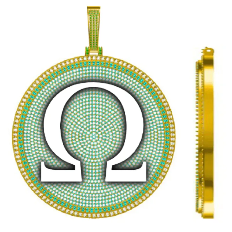 CUSTOM LETTER NECKLACE 3D BIG DISC sold by The GUU Shop