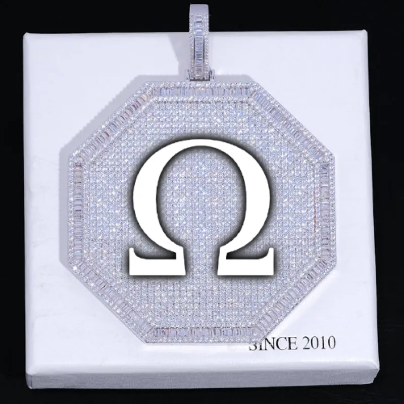 CUSTOM LETTER NECKLACE 3D BIG OCTAGON sold by The GUU Shop