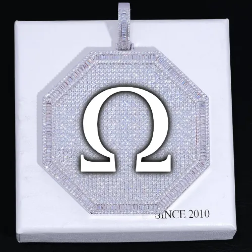 CUSTOM LETTER NECKLACE 3D BIG OCTAGON sold by The GUU Shop
