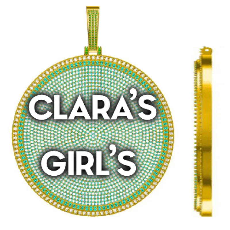 CUSTOM LETTER NECKLACE 3D BIG DISC sold by The GUU Shop