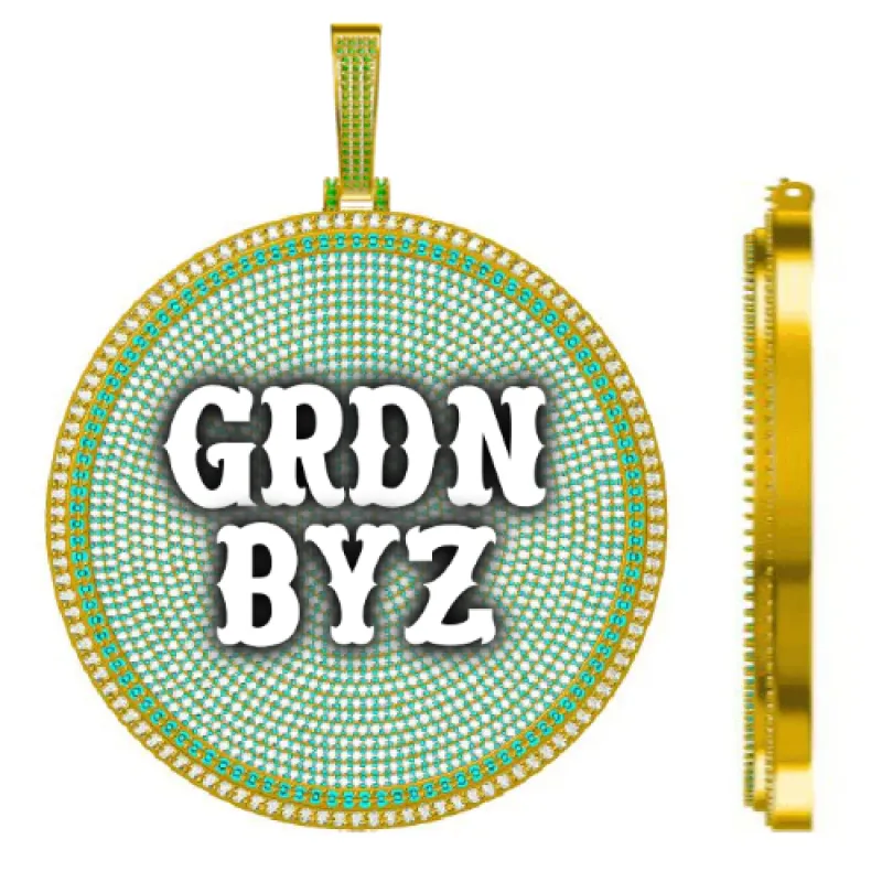 CUSTOM LETTER NECKLACE 3D BIG DISC sold by The GUU Shop