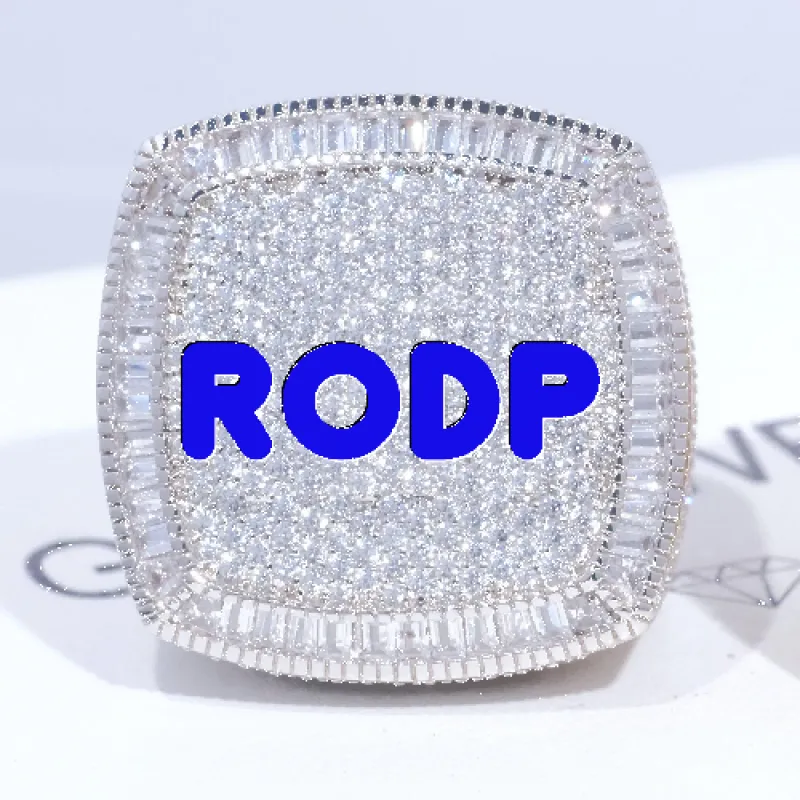 CUSTOM LETTER 3D ICED RING sold by The GUU Shop