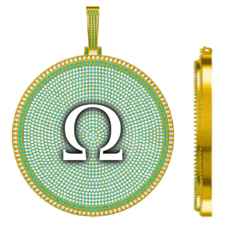 CUSTOM LETTER NECKLACE 3D BIG DISC sold by The GUU Shop