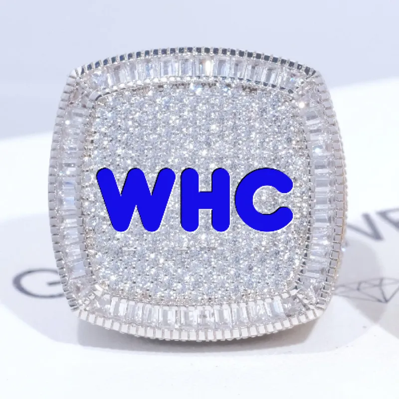 CUSTOM LETTER 3D ICED RING sold by The GUU Shop