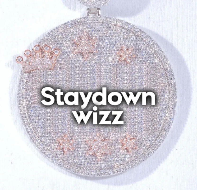 CUSTOM LETTER NECKLACE 3D BIG CROWN DISC sold by The GUU Shop