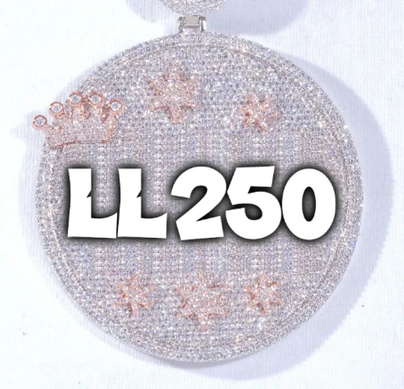 CUSTOM LETTER NECKLACE 3D BIG CROWN DISC sold by The GUU Shop